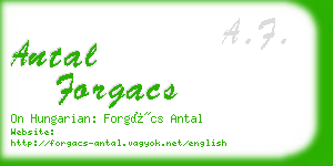 antal forgacs business card